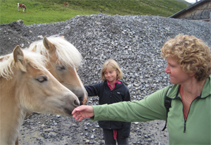 two good looking blondes approached our group, horses of course, a mare and a yearling greeted us